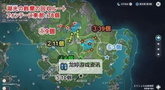 《原神》湖光铃兰位置一览 湖光铃兰采集路线图1